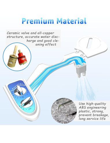 Accesorio de Bidet Aünsffer para Inodoro Azul, Doble Boquilla