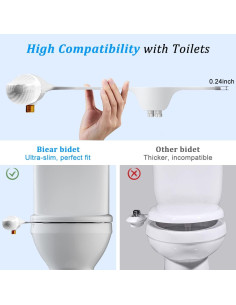 Accesorio de Bidet BIEAR Doble Boquilla Ajustable Blanco 2