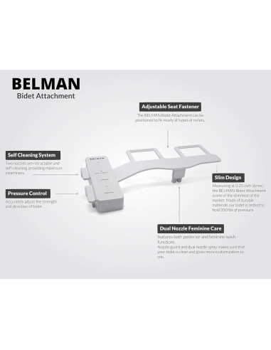 Accesorio de Bidet BELMAN BBA-1008 Blanco Autolimpiante