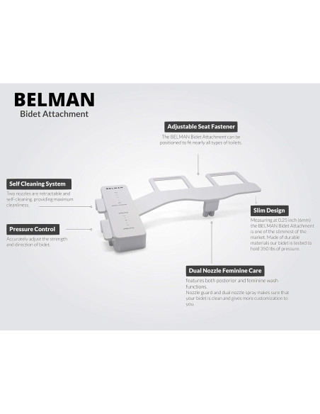 Accesorio de Bidet BELMAN BBA-1008 Blanco Autolimpiante