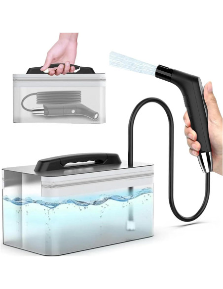 Rociador de Bidet Portátil Rutell 2.3L Recargable USB Negro