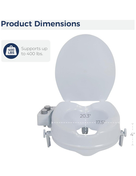 Asiento Elevado para Inodoro Drive Medical con Bidet 10 cm