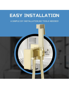 Rociador de Bidet Homevacious Oro Cepillado Ajustable 1.60kg 2