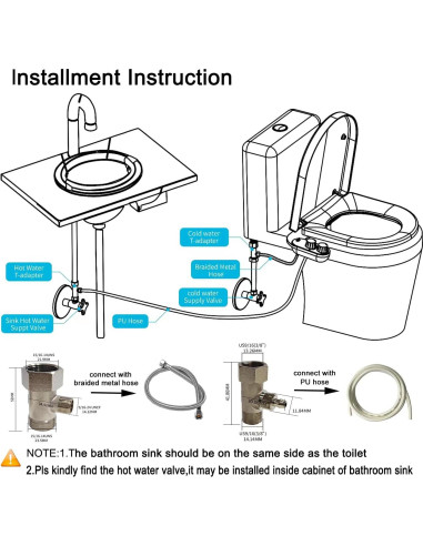 Accesorio de Bidet GLIGAM para Inodoro Agua Caliente 0.98kg