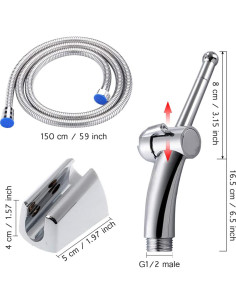 Rociador de Ducha y Bidet WOSKY 1.5m 7 Agujeros Ajustable 2
