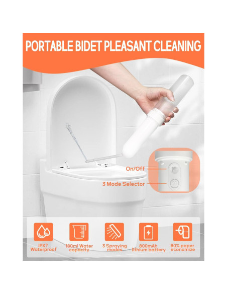 Bidet Portátil Ripmutter CX Recargable USB-C IPX7 180ML