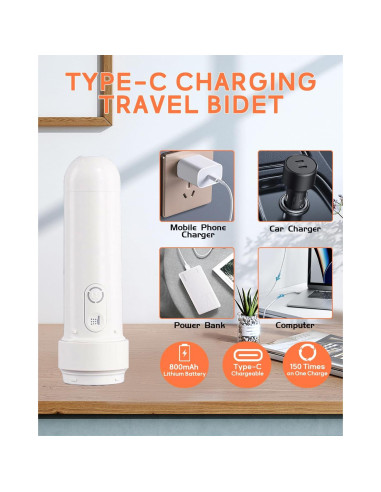 Bidet Portátil Ripmutter CX Recargable USB-C IPX7 180ML
