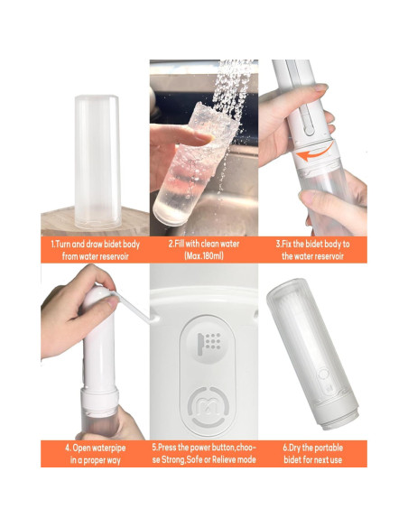 Bidet Portátil Ripmutter CX Recargable USB-C IPX7 180ML