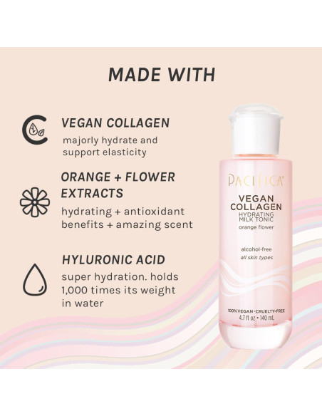 Tónico Hidratante Vegano de Colágeno Pacifica 133g