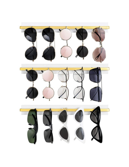 Organizador de Gafas de Sol Mkono Set de 3 Blanco Pared