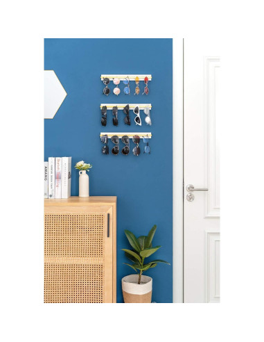 Organizador de Gafas de Sol Mkono Set de 3 Blanco Pared