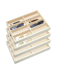 Organizador de Joyería Amylove 4 Pcs Beige 8 Rejillas