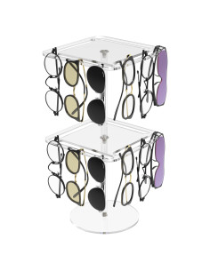 Soporte Giratorio Acrílico para Gafas LoengMax 24 Pares