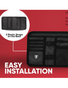 Organizador de Visera de Coche Firestone 2 Paquetes Negro 2