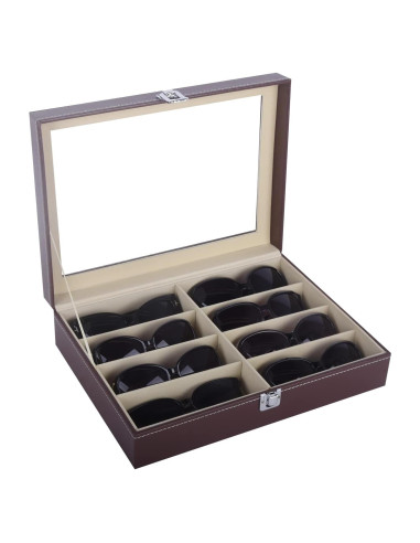 Estuche de Almacenamiento de Gafas AUTOARK Cuero Marrón