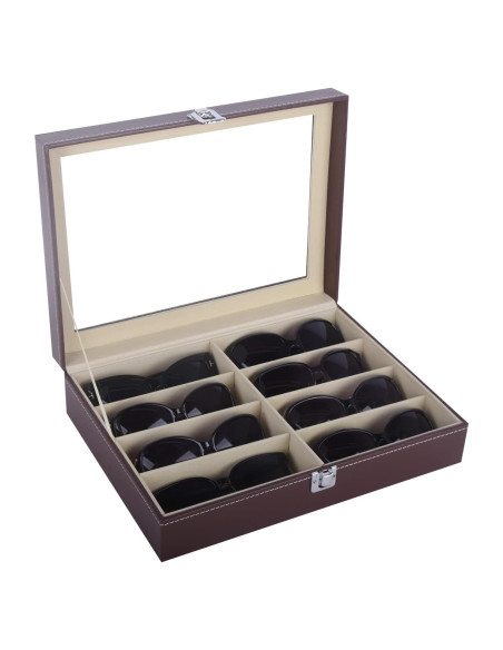Estuche de Almacenamiento de Gafas AUTOARK Cuero Marrón