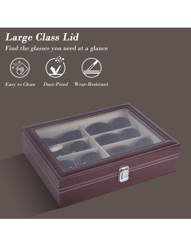 Estuche de Almacenamiento de Gafas AUTOARK Cuero Marrón
