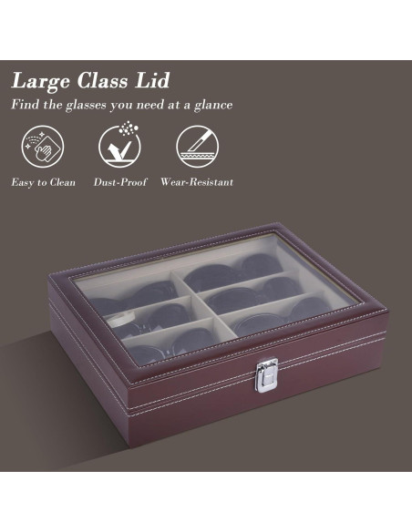 Estuche de Almacenamiento de Gafas AUTOARK Cuero Marrón