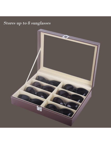 Estuche de Almacenamiento de Gafas AUTOARK Cuero Marrón