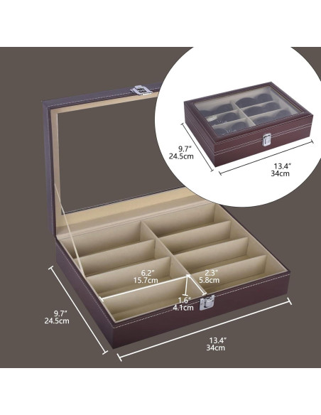 Estuche de Almacenamiento de Gafas AUTOARK Cuero Marrón