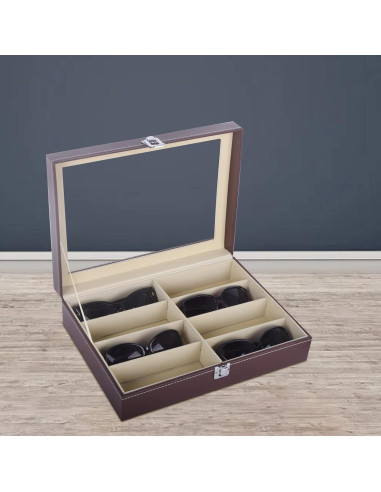 Estuche de Almacenamiento de Gafas AUTOARK Cuero Marrón