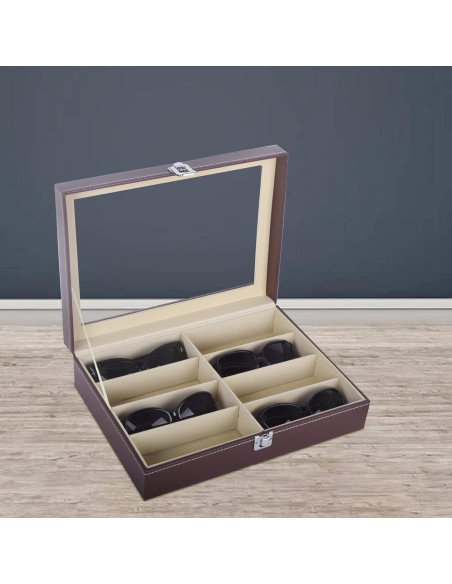 Estuche de Almacenamiento de Gafas AUTOARK Cuero Marrón