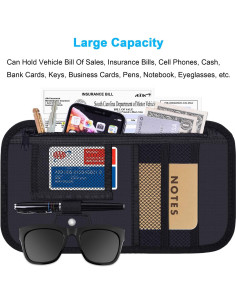 Organizador de Visera de Coche Wisdompro Negro 17x30 cm 2