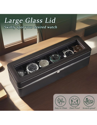 Estuche de Relojes NairSnow para 6 Relojes Negro