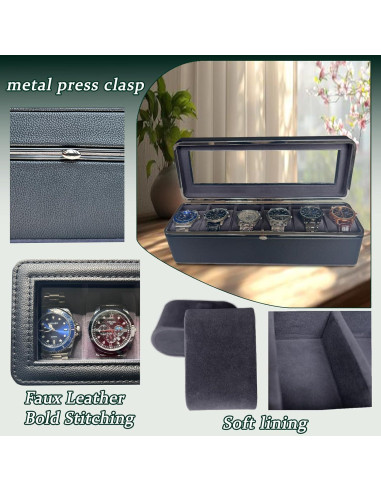 Estuche de Relojes NairSnow para 6 Relojes Negro