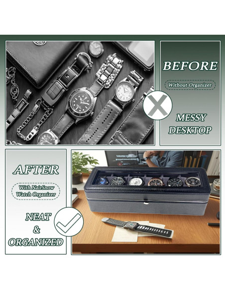 Estuche de Relojes NairSnow para 6 Relojes Negro
