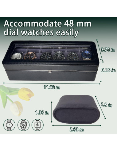 Estuche de Relojes NairSnow para 6 Relojes Negro