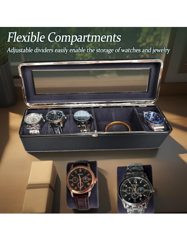 Estuche de Relojes NairSnow para 6 Relojes Negro