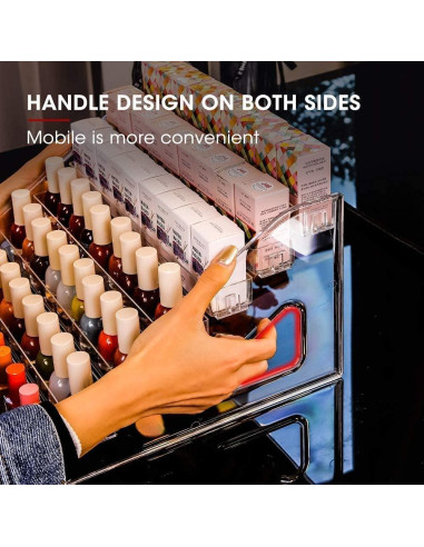 Organizador de Esmaltes de Uñas YIEZI 7 Capas Transparente 2 Pzs