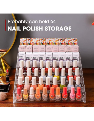 Organizador de Esmaltes de Uñas YIEZI 7 Capas Transparente 2 Pzs