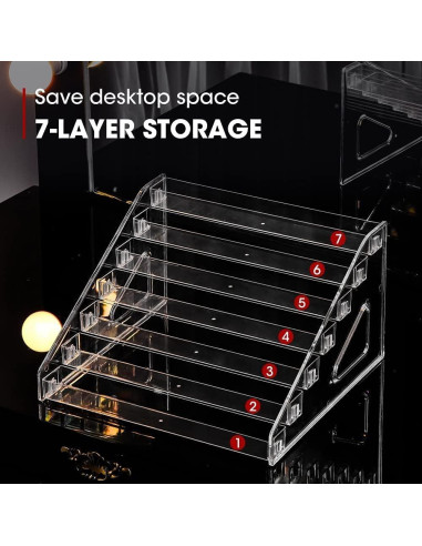 Organizador de Esmaltes de Uñas YIEZI 7 Capas Transparente 2 Pzs