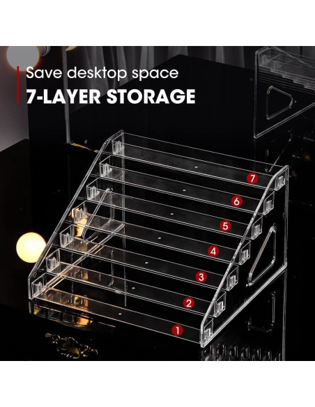 Organizador de Esmaltes de Uñas YIEZI 7 Capas Transparente 2 Pzs
