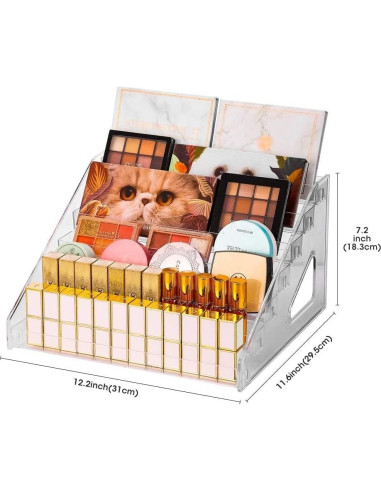 Organizador de Esmaltes de Uñas YIEZI 7 Capas Transparente 2 Pzs