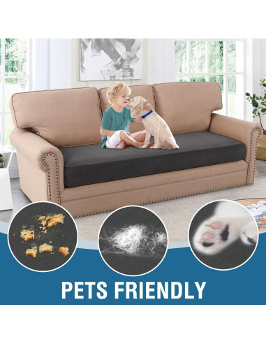 H.VERSAILTEX Funda de Sofá Estirable 3 Cojines Gris