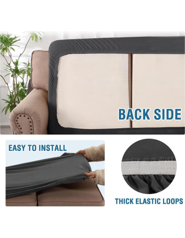 H.VERSAILTEX Funda de Sofá Estirable 3 Cojines Gris