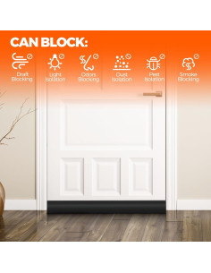 Holikme Tapón de Corrientes Ajustable para Puertas Negro 2