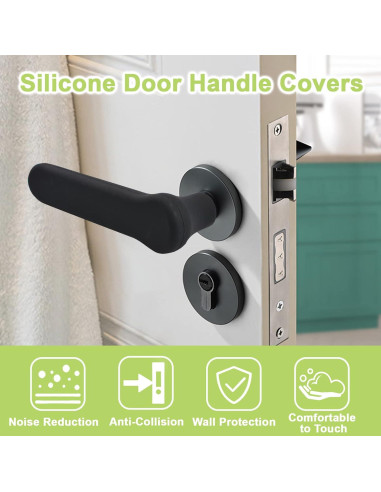 Cubiertas de Manijas de Puerta UFURMATE 2 Piezas Silicona Negra