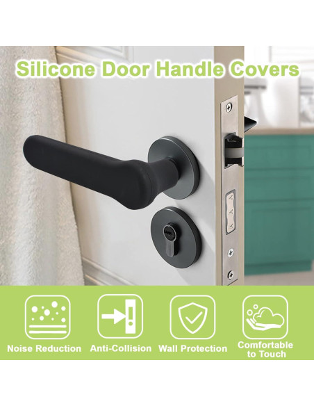 Cubiertas de Manijas de Puerta UFURMATE 2 Piezas Silicona Negra