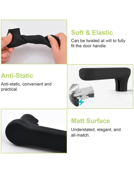 Cubiertas de Manijas de Puerta UFURMATE 2 Piezas Silicona Negra
