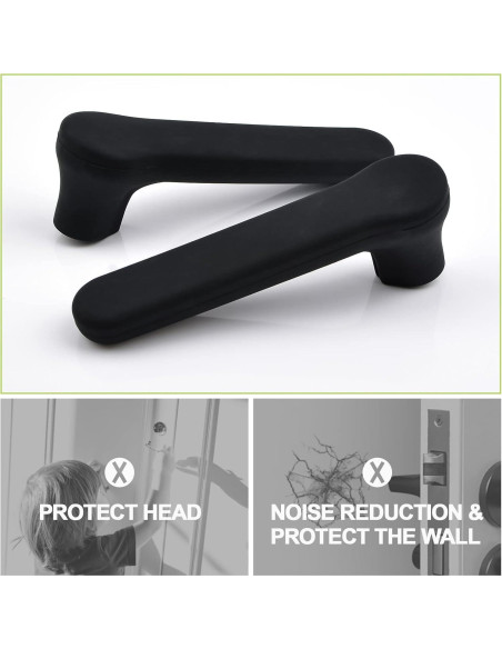 Cubiertas de Manijas de Puerta UFURMATE 2 Piezas Silicona Negra