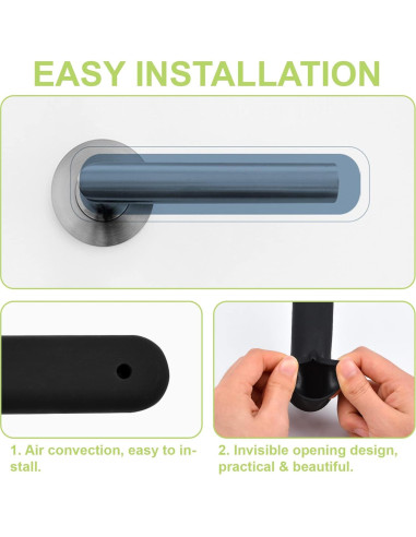 Cubiertas de Manijas de Puerta UFURMATE 2 Piezas Silicona Negra