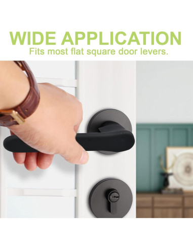 Cubiertas de Manijas de Puerta UFURMATE 2 Piezas Silicona Negra