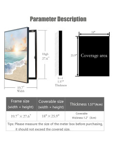 Cubierta Decorativa de Panel Eléctrico Aluminio 50x70 cm 2