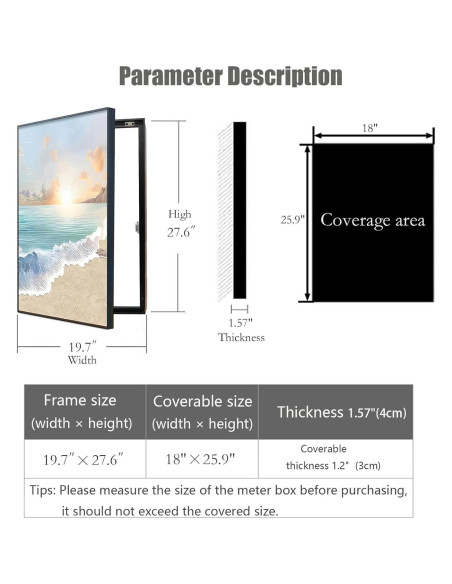 Cubierta Decorativa de Panel Eléctrico Aluminio 50x70 cm