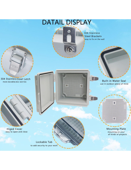 Caja Eléctrica Impermeable IP67 LuSumtly 17x16x9 cm Gris