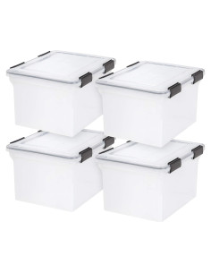Caja de Archivos IRIS USA WeatherPro 32 Qt 4 Pack Transparente